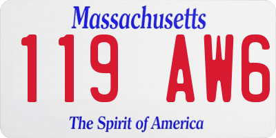 MA license plate 119AW6