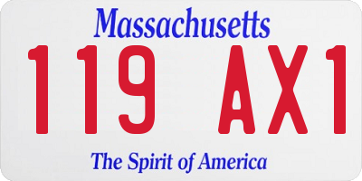 MA license plate 119AX1