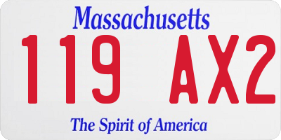 MA license plate 119AX2