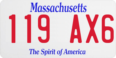 MA license plate 119AX6