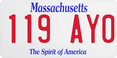 MA license plate 119AY0
