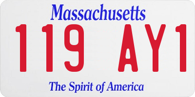 MA license plate 119AY1