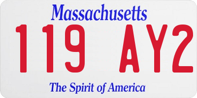 MA license plate 119AY2