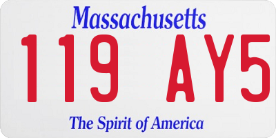 MA license plate 119AY5