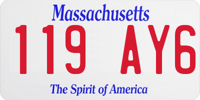 MA license plate 119AY6