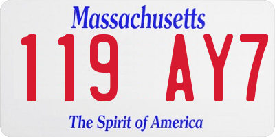 MA license plate 119AY7