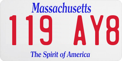 MA license plate 119AY8