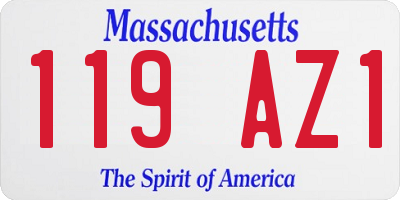 MA license plate 119AZ1