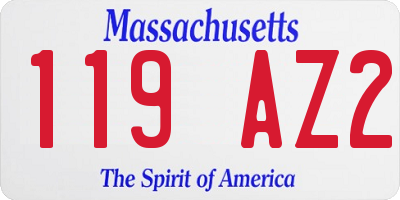 MA license plate 119AZ2