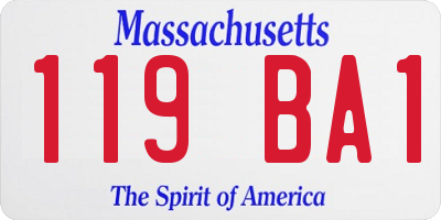 MA license plate 119BA1