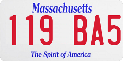 MA license plate 119BA5