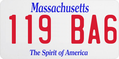 MA license plate 119BA6