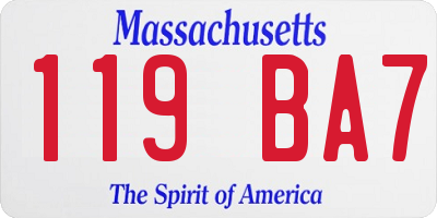 MA license plate 119BA7