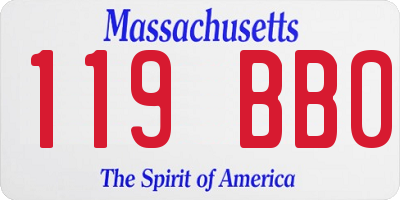 MA license plate 119BB0