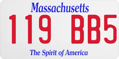 MA license plate 119BB5