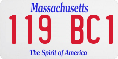 MA license plate 119BC1