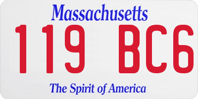 MA license plate 119BC6