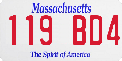 MA license plate 119BD4