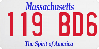 MA license plate 119BD6