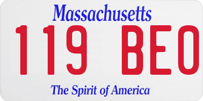 MA license plate 119BE0