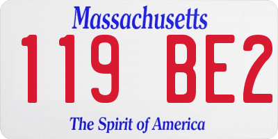 MA license plate 119BE2