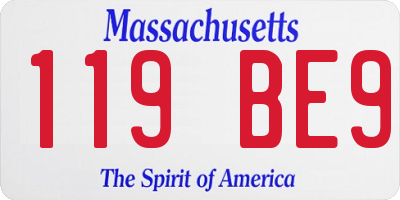 MA license plate 119BE9