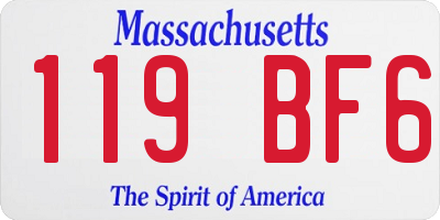 MA license plate 119BF6