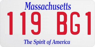 MA license plate 119BG1