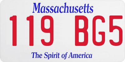 MA license plate 119BG5