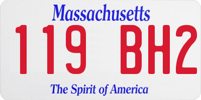 MA license plate 119BH2