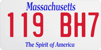 MA license plate 119BH7