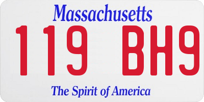 MA license plate 119BH9