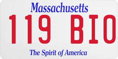MA license plate 119BI0