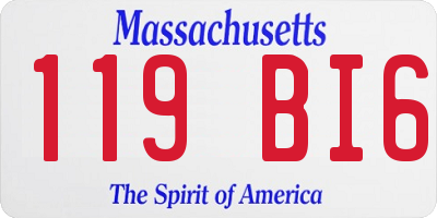 MA license plate 119BI6