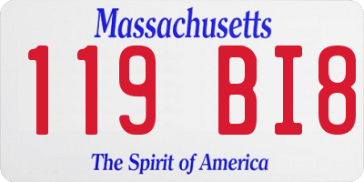 MA license plate 119BI8