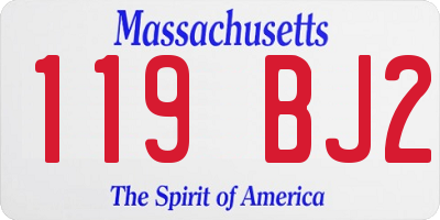 MA license plate 119BJ2