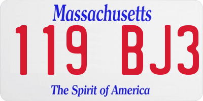 MA license plate 119BJ3