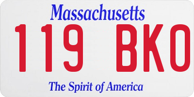 MA license plate 119BK0