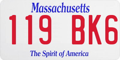 MA license plate 119BK6
