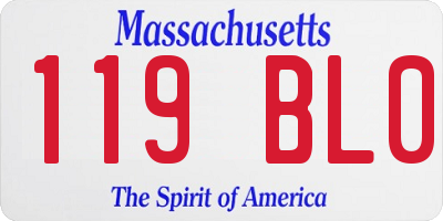 MA license plate 119BL0