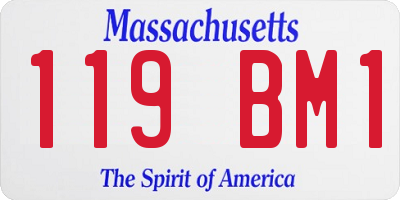 MA license plate 119BM1