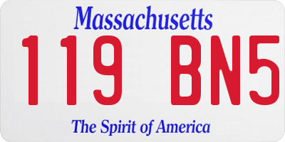 MA license plate 119BN5