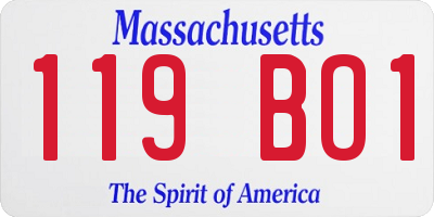 MA license plate 119BO1