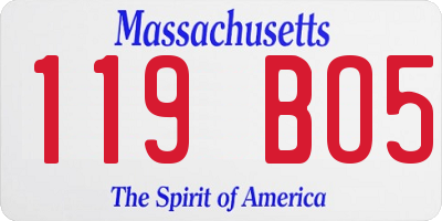 MA license plate 119BO5