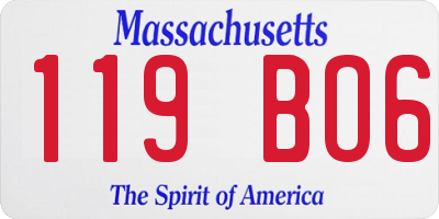 MA license plate 119BO6