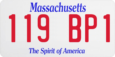 MA license plate 119BP1