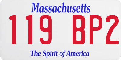 MA license plate 119BP2