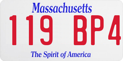 MA license plate 119BP4
