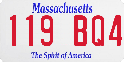 MA license plate 119BQ4
