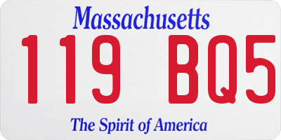 MA license plate 119BQ5
